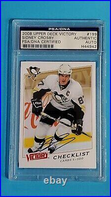 PSA Certified Auto Sidney Crosby 2008 Upper Deck Victory Autograph