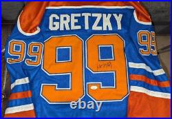 Rangers Kings Wayne Gretzky Signed Edmonton Oilers Throwback Jersey Jsa Loa