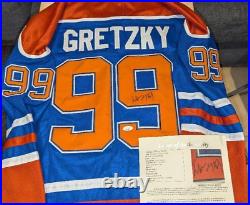 Rangers Kings Wayne Gretzky Signed Edmonton Oilers Throwback Jersey Jsa Loa