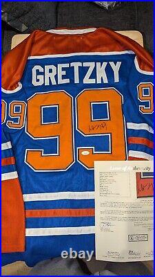 Rangers Kings Wayne Gretzky Signed Edmonton Oilers Throwback Jersey Jsa Loa