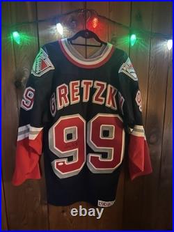 Rangers Wayne Gretzky Authentic Signed Navy CCM Jersey Autographed JSA