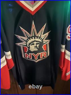 Rangers Wayne Gretzky Authentic Signed Navy CCM Jersey Autographed JSA
