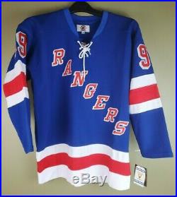 Rangers Wayne Gretzky Signed Blue Replica Jersey Hockey Beckett LOA