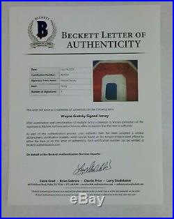 Rangers Wayne Gretzky Signed Blue Replica Jersey Hockey Beckett LOA