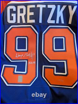 Rare 1999 Wayne Gretzky Signed Edmonton Oilers #99 Hockey Jersey 26/99 Original