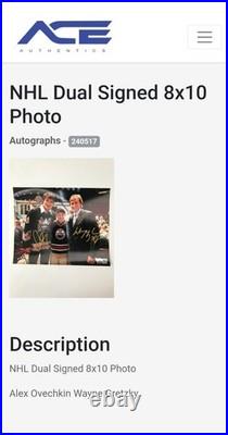SIGNED Wayne Gretzky & Alex Ovechkin 8x10 Photo w Online COA AUTOGRAPHED