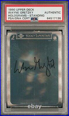 Signed 1990 Upper Deck Wayne Gretzky Hologram Autograph Psa Authentic