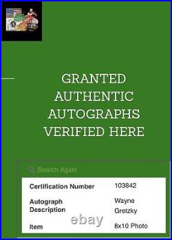 Signed Autographed Wayne Gretzky Edmonton Oilers 8x10 Photo with COA