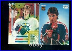 Signed HC Bk and 2 Vintage 1982-83 83-84 NHL Guide- Wayne Gretzky