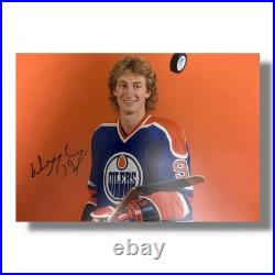 Signed WAYNE GRETZKY A4 Photo Oilers Ice Hockey Memorabilia COA & Proof