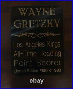 Signed Wayne Gretzky 99 On Wood Plaque