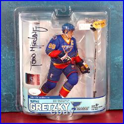 Todd McFarlane Autographed Wayne Gretzky NHL St. Louis Blues Action Figure COA