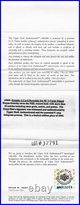 UD/Wayne Gretzky with2-Autographed Porcelain Signature Series-50/1000-with1979 RC/UG