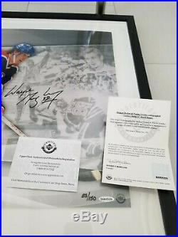 UDA Upper Deck Michael Jordan Wayne Gretzky Auto Signed 36x18 Framed Photo /150