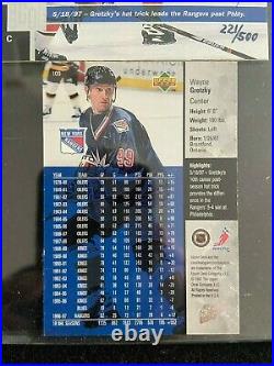 Upper Deck Wayne Gretzky Auto Rangers UD Hologram Game Dated 221/500 Hat Trick