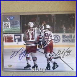 VTG Wayne Gretzky & Mark Messier New York Rangers Signed Auto 10x8 Photo WithCOA