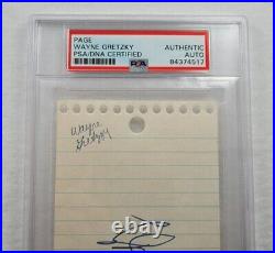 Very Rare WAYNE GRETZKY Pre ROOKIE Era Autographed Notebook Page-PSA Slabbed