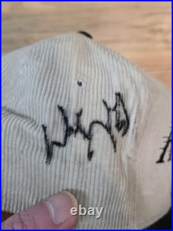Vintage 1990s Wayne Gretzky NHL LA Kings Twice Autographed Corduroy Hat RARE