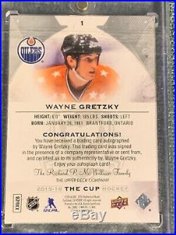 WAYNE GRETZKY 1/1 15-16 UD CUP BLACK Auto Parallel 1 of 1 #1 OILERS ALL-STAR