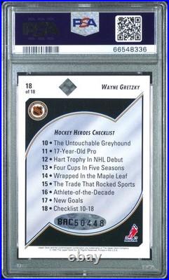 WAYNE GRETZKY 1992 Upper Deck UD Heroes Checklist AUTOGRAPH? PSA 9 AUTO 10