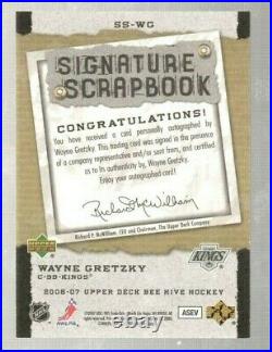 WAYNE GRETZKY 2006-07 Upper Deck Bee Hive NHL Scrapbook Auto Los Angeles Kings