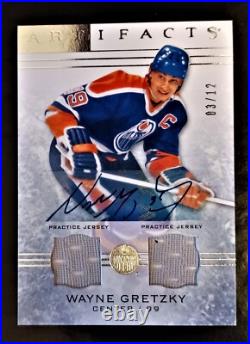 WAYNE GRETZKY-2014/15 UD Artifacts (#3/12) DUAL JERSEY/AUTO/AUTOGRAPH-VERY RARE