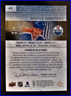 WAYNE GRETZKY-2014/15 UD Artifacts (#3/12) DUAL JERSEY/AUTO/AUTOGRAPH-VERY RARE