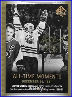 WAYNE GRETZKY 2015-16 SP Authentic All-Time Moments AUTO UD Edmonton Oilers