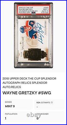 WAYNE GRETZKY 2018 Upper Deck THE CUP Splendor ON-CARD Autograph PSA 9 AUTO 10