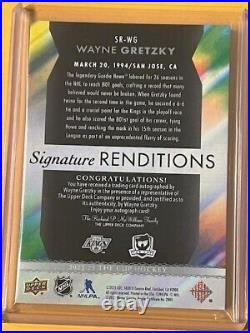 WAYNE GRETZKY 2022-23 UD The Cup SIGNATURE RENDITIONS Canvas Auto Autograph SSP