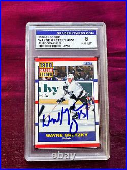 WAYNE GRETZKY #353 Los Angeles KINGS 1990-91 Score card Autographed / Signed