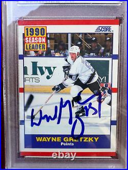 WAYNE GRETZKY #353 Los Angeles KINGS 1990-91 Score card Autographed / Signed