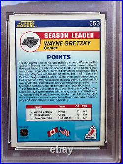 WAYNE GRETZKY #353 Los Angeles KINGS 1990-91 Score card Autographed / Signed