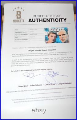 WAYNE GRETZKY 99 Signed Autographed 1996 Sports Illustrated Beckett Letter COA
