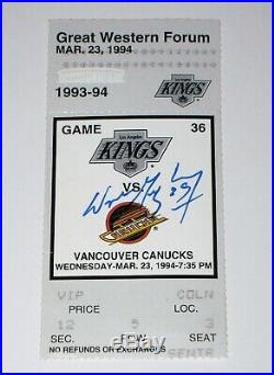 WAYNE GRETZKY Autograph 802 Record Breaking Goal TICKET 3/23/94 WGA Auto 802nd