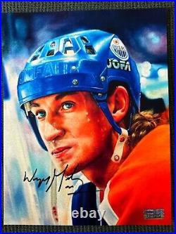 WAYNE GRETZKY Autographed 8 1/2x11 Lithograph Print. Very Unique. COA. Clear