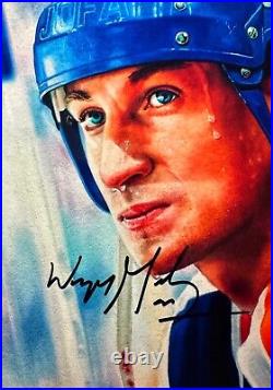 WAYNE GRETZKY Autographed 8 1/2x11 Lithograph Print. Very Unique. COA. Clear