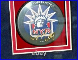 WAYNE GRETZKY Autographed Puck New York Rangers Beautifully Displayed COA