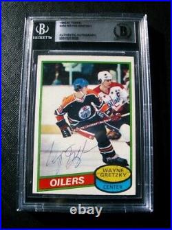 WAYNE GRETZKY Edmonton Oilers Autographed 1980-81 Topps #250 Hockey Card