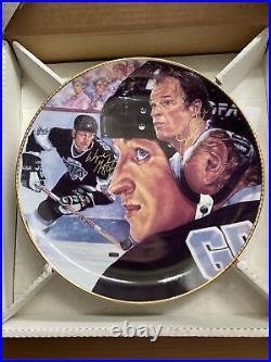 WAYNE GRETZKY & GORDIE HOWE SIGNED AUTOGRAPHED gartlan Art Plate BECKETT BAS