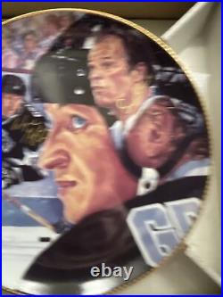 WAYNE GRETZKY & GORDIE HOWE SIGNED AUTOGRAPHED gartlan Art Plate BECKETT BAS