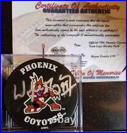 WAYNE GRETZKY HOF PHOENIX COYOTES signed AUTOGRAPHED NHL HOCKEY PUCK + COA