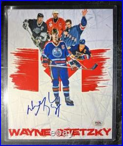 WAYNE GRETZKY PSA DNA Authentic Signed Auto 8x10 Poster Oilers Canada Kings