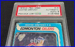 WAYNE GRETZKY SIGNED 1979 O-PEE-CHEE ROOKIE CARD #18 PSA/DNA Auto GRADE MINT 9