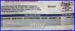 WAYNE GRETZKY SIGNED NY Rangers Center Ice GAME JERSEY ORIGINAL Purchase Papers