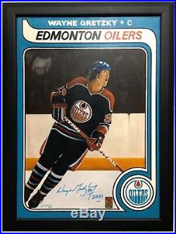 WAYNE GRETZKY SIGNED ROOKIE CARD Original Oil PAINTING 1/1 MINT AUTO WGA COA