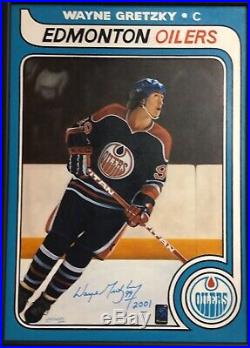 WAYNE GRETZKY SIGNED ROOKIE CARD Original Oil PAINTING 1/1 MINT AUTO WGA COA