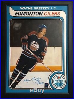 WAYNE GRETZKY SIGNED ROOKIE CARD Original Oil PAINTING 1/1 MINT AUTO WGA COA