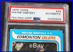 WAYNE GRETZKY Signed 1979 Topps Rookie RC Card #18 PSA slabbed Auto 0929