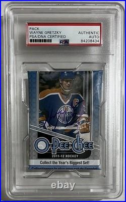 WAYNE GRETZKY Signed 2011-12 O-Pee-Chee Autograph Pack PSA/DNA Slabbed AUTO